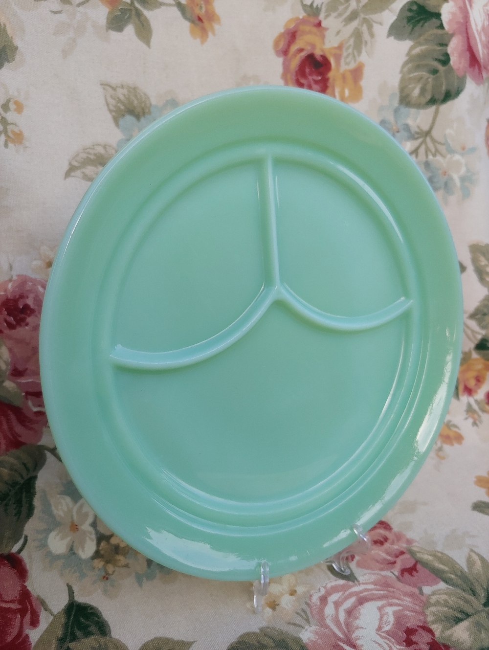 Vintage Fire King Jadeite Restaurant Ware 3 Compartment Grill Diner Plate - Picture 5 of 16